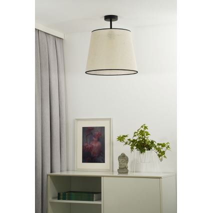 Duolla - Полилей за повърхностен монтаж YUTE 1xE27/15W/230V Ø 38 см сив/черен
