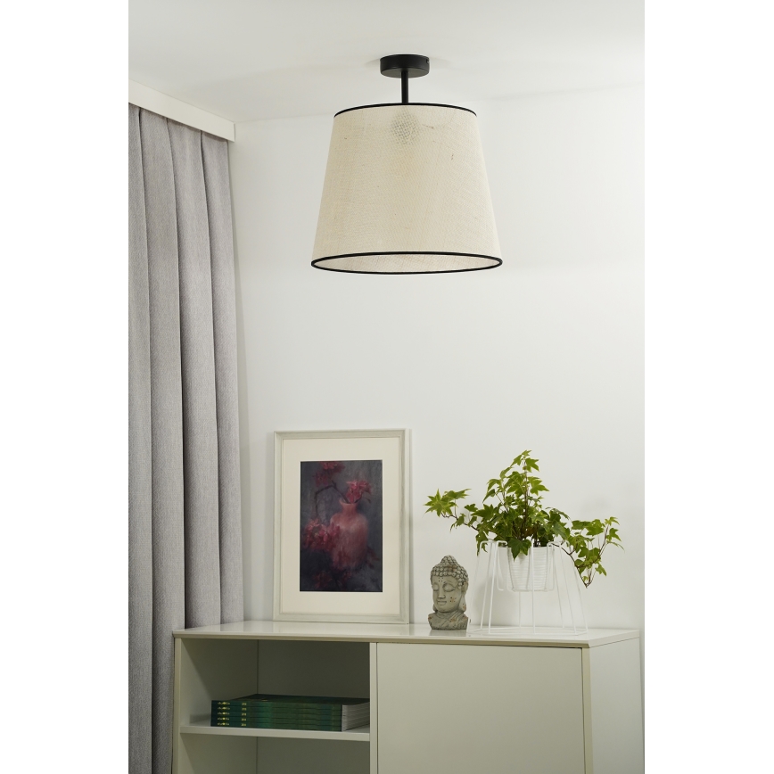 Duolla - Полилей за повърхностен монтаж YUTE 1xE27/15W/230V Ø 38 см сив/черен