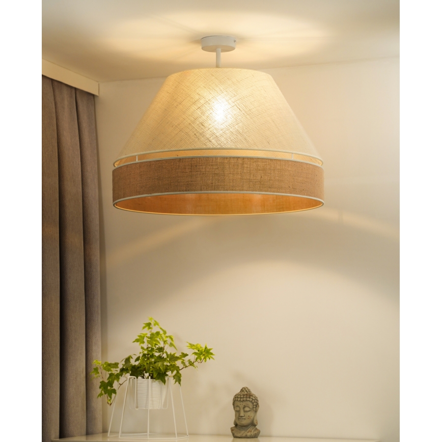 Duolla - Полилей за повърхностен монтаж YUTE AVIGNON 1xE27/15W/230V Ø 60 см сив/кафяв