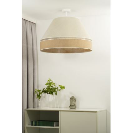 Duolla - Полилей за повърхностен монтаж YUTE AVIGNON 1xE27/15W/230V Ø 60 см сив/кафяв