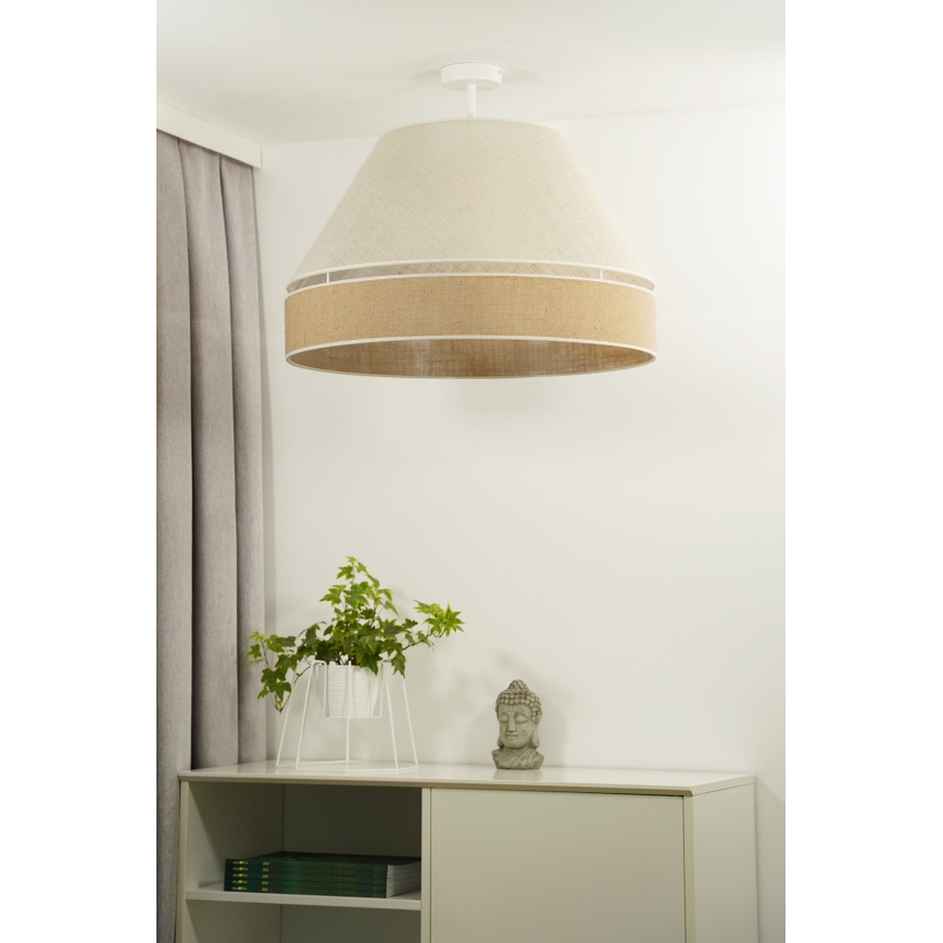Duolla - Полилей за повърхностен монтаж YUTE AVIGNON 1xE27/15W/230V Ø 60 см сив/кафяв
