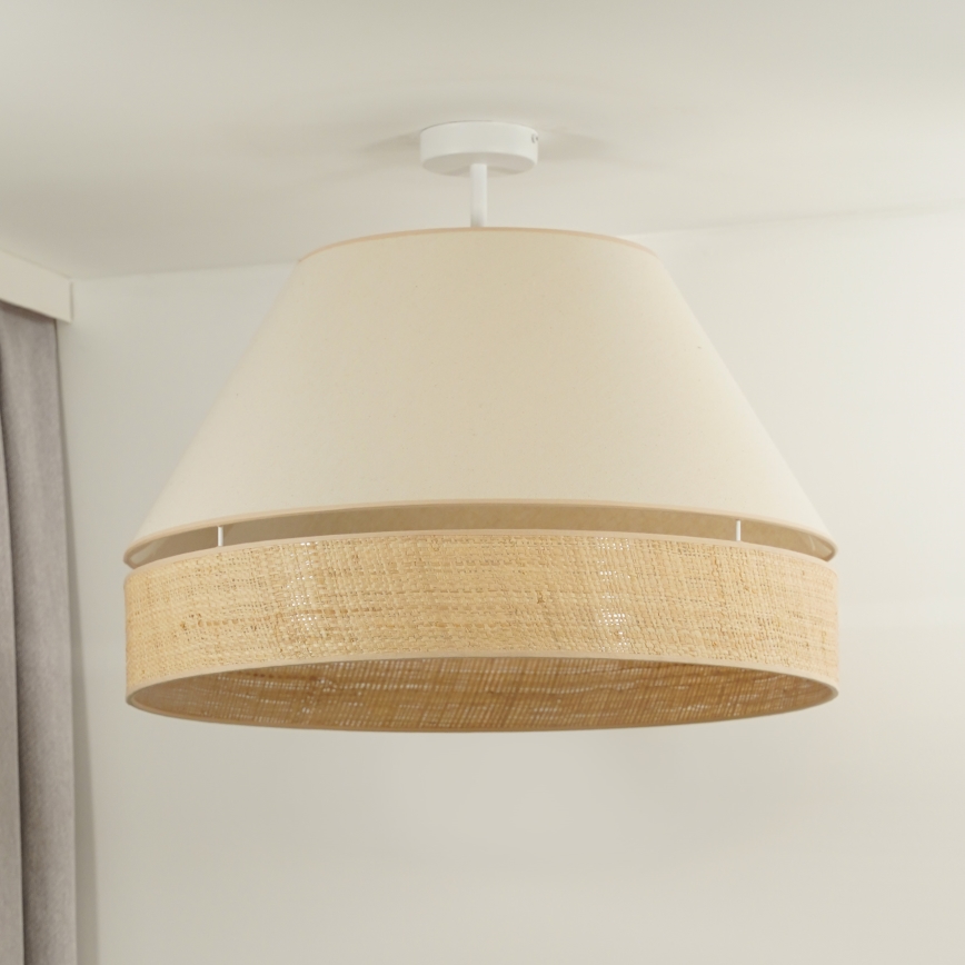 Duolla - Полилей за повърхностен монтаж YUTE AVIGNON 1xE27/15W/230V Ø 60 см кремав/бежов
