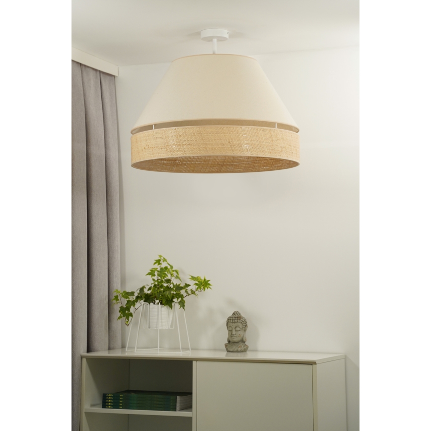 Duolla - Полилей за повърхностен монтаж YUTE AVIGNON 1xE27/15W/230V Ø 60 см кремав/бежов