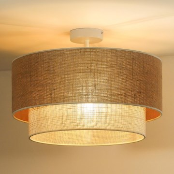 Duolla - Полилей за повърхностен монтаж YUTE BOHO 3xE27/15W/230V Ø 60 см кафяв/кремав