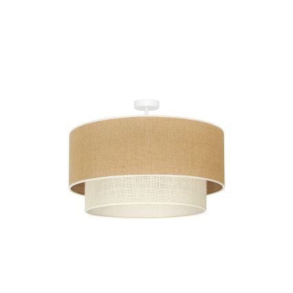 Duolla - Полилей за повърхностен монтаж YUTE BOHO 3xE27/15W/230V Ø 60 см кафяв/кремав