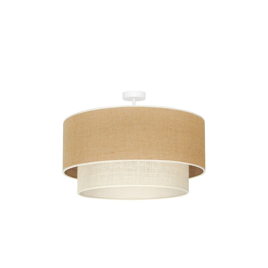 Duolla - Полилей за повърхностен монтаж YUTE BOHO 3xE27/15W/230V Ø 60 см кафяв/кремав