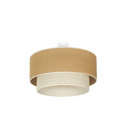 Duolla - Полилей за повърхностен монтаж YUTE BOHO 3xE27/15W/230V Ø 60 см кафяв/кремав