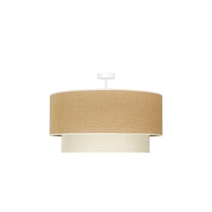 Duolla - Полилей за повърхностен монтаж YUTE BOHO 3xE27/15W/230V Ø 60 см кафяв/кремав