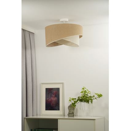 Duolla - Полилей за повърхностен монтаж YUTE CELLO 1xE27/15W/230V Ø 45 см кафяв/сив