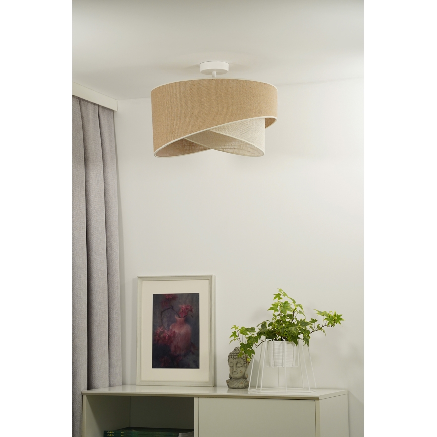 Duolla - Полилей за повърхностен монтаж YUTE CELLO 1xE27/15W/230V Ø 45 см кафяв/сив