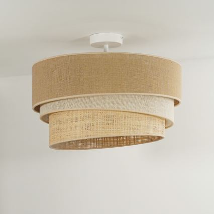 Duolla - Полилей за повърхностен монтаж YUTE TRIO 1xE27/15W/230V Ø 45 см кафяв/сив/бежов
