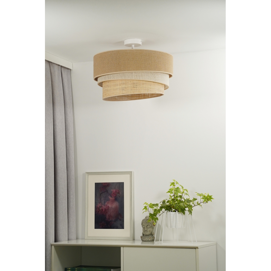 Duolla - Полилей за повърхностен монтаж YUTE TRIO 1xE27/15W/230V Ø 45 см кафяв/сив/бежов