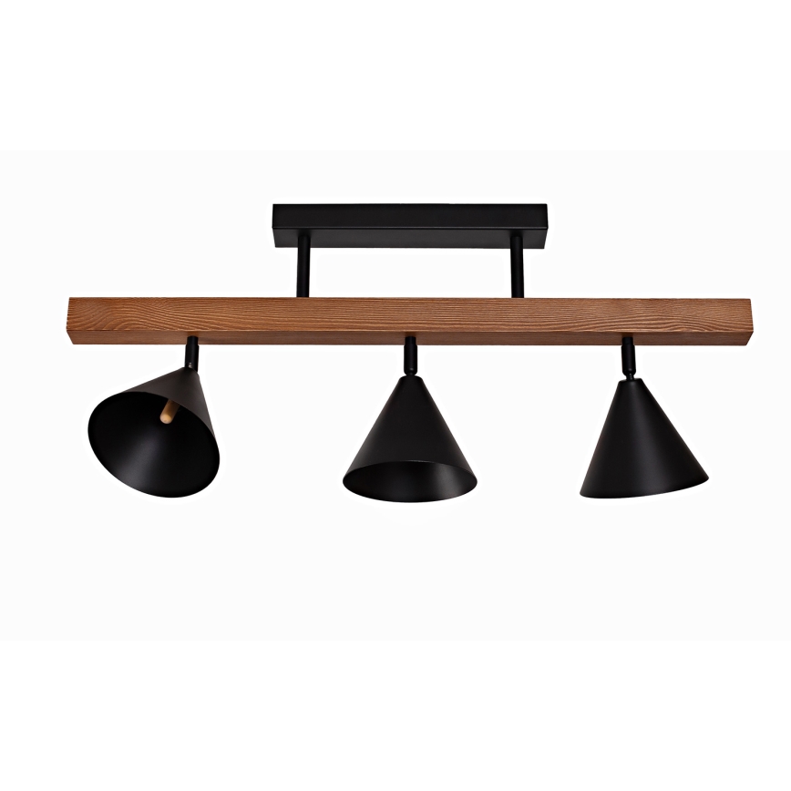 Duolla - Прикрепен полилей IRONLINE 3xG9/3W/230V бор/дъб/черен