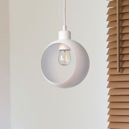 Duolla - Висяща лампа на кабел IRONLINE 1xE27/15W/230V бяла