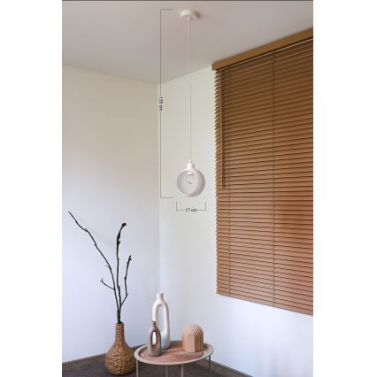 Duolla - Висяща лампа на кабел IRONLINE 1xE27/15W/230V бяла
