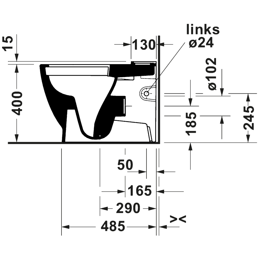 Duravit 20600900002 - WC комби D-CODE керамика/бял гланц