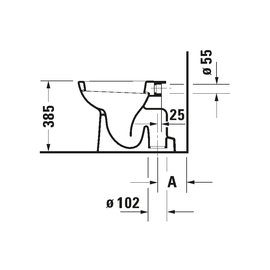 Duravit 21100100002 - Подова тоалетна чиния D-CODE керамика/бял гланц