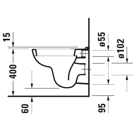 Duravit 22110900002 - Подвесен WC D-CODE керамичен/бял гланц