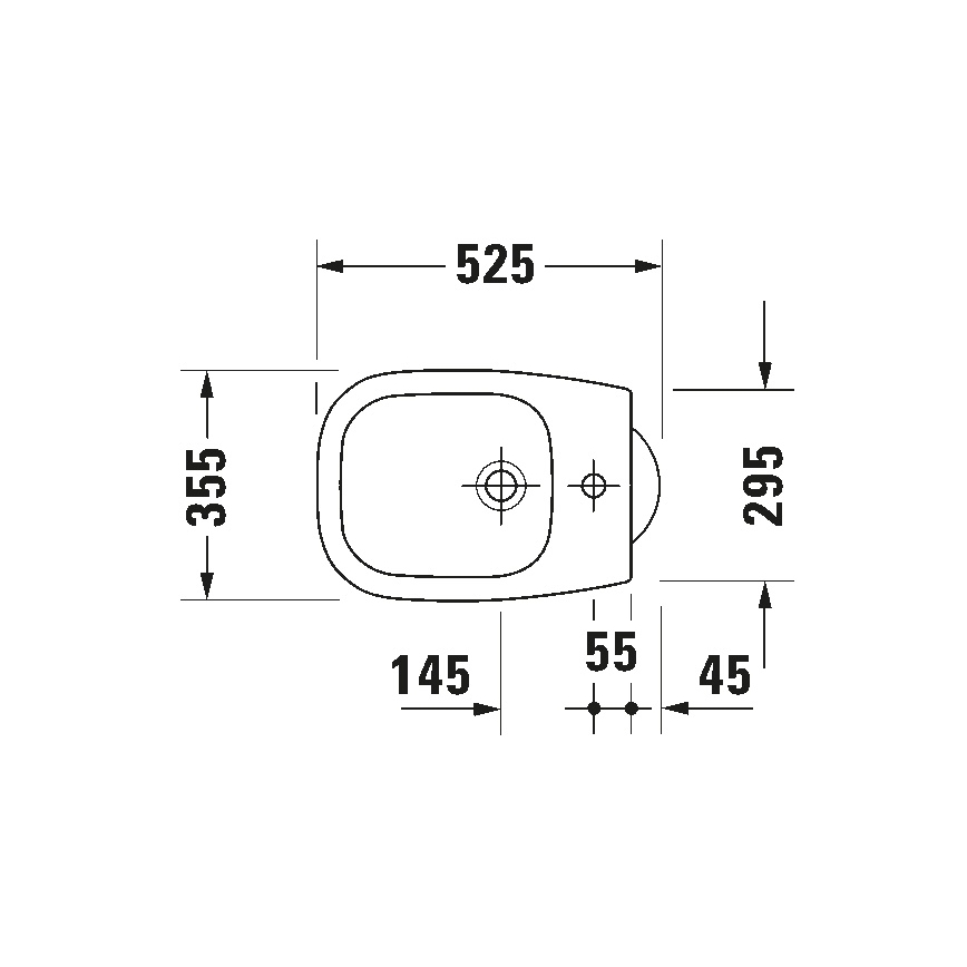 Duravit 22371000002 - Подово биде D-CODE 35,5x52,5 cm керамика/бял гланц