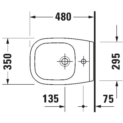 Duravit 22371500002 - стенен биде D-CODE, керамика, гланцово бяло