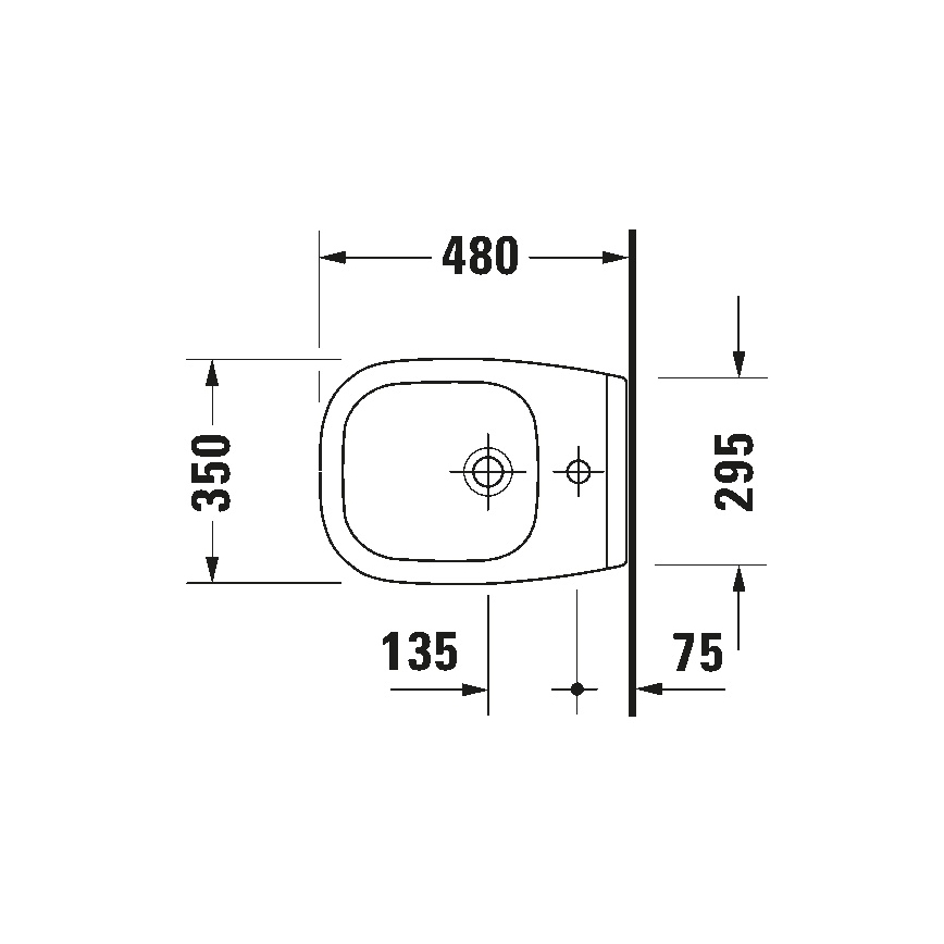 Duravit 22371500002 - стенен биде D-CODE, керамика, гланцово бяло