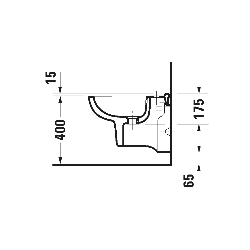 Duravit 22371500002 - стенен биде D-CODE, керамика, гланцово бяло