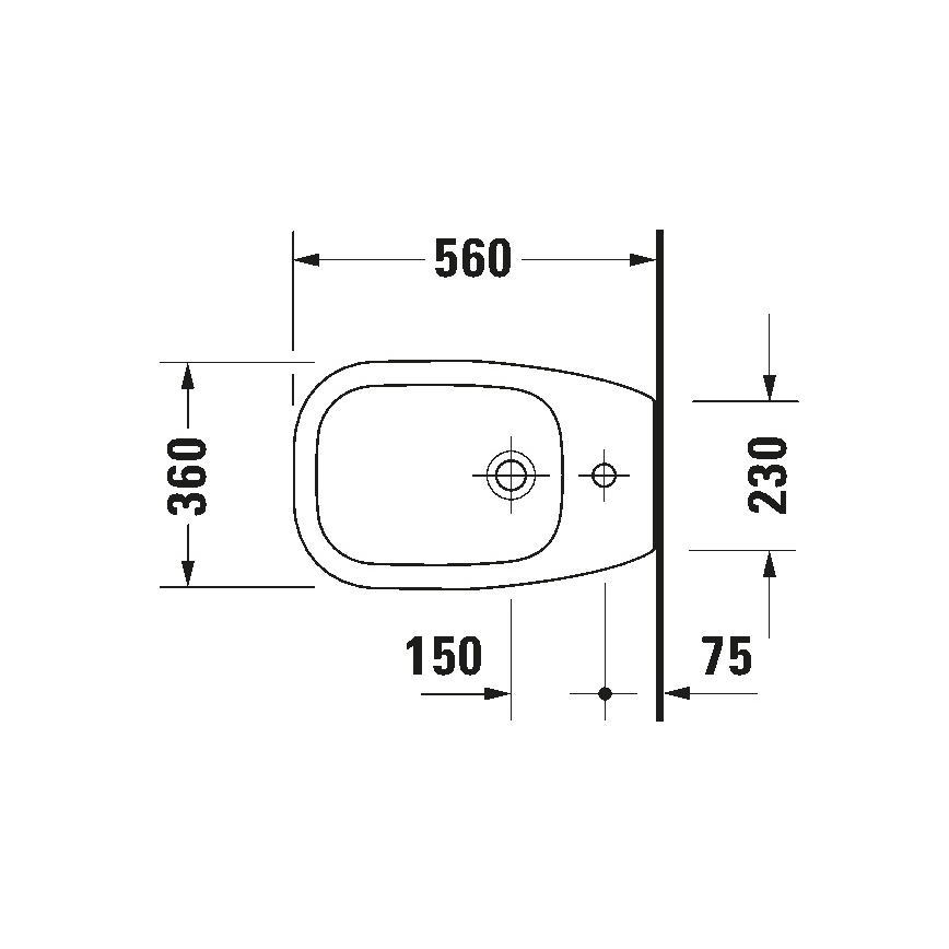 Duravit 22411000002 - Подово биде D-CODE 35,5x52,5 cm керамика/бял гланц