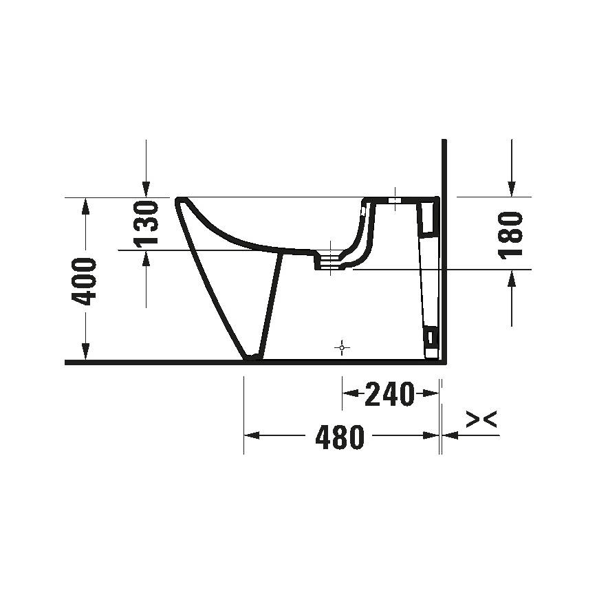 Duravit 2294100000 - Подово биде D-NEO керамика/бял гланц