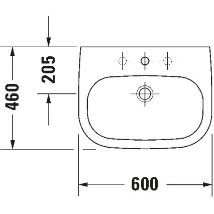 Duravit 23106000002 - Стенно монтирана мивка D-CODE 60x46 см керамика/бял гланц