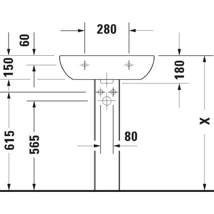 Duravit 23106000002 - Стенно монтирана мивка D-CODE 60x46 см керамика/бял гланц