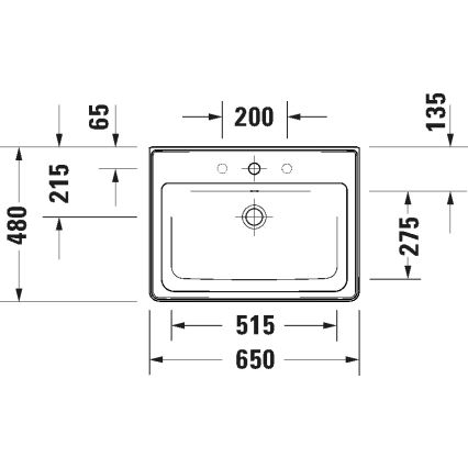 Duravit 2367650060 - Стенен умивалник D-NEO 65x48 см керамика/бял гланц
