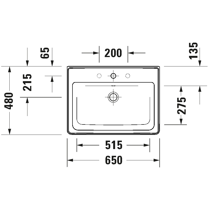Duravit 2367650060 - Стенен умивалник D-NEO 65x48 см керамика/бял гланц