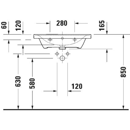 Duravit 2367650060 - Стенен умивалник D-NEO 65x48 см керамика/бял гланц