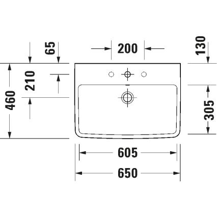 Duravit 23756500002 - Стенно окачена мивка D-NEO 65x46 cm, керамика/бял гланц