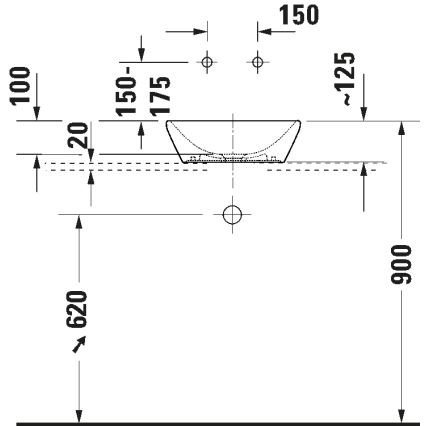 Duravit 2397400070 - Мивка за плот D-NEO 40x40 cm керамика/бял гланц