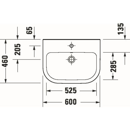 Duravit 23986000002 - Мивка за окачване D-CODE 60x46 см керамика/бял гланц