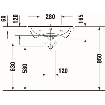 Duravit 23986000002 - Мивка за окачване D-CODE 60x46 см керамика/бял гланц