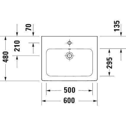 Duravit 23996000002 - Подвесна мивка D-CODE 60x48 cm керамика/бял гланц