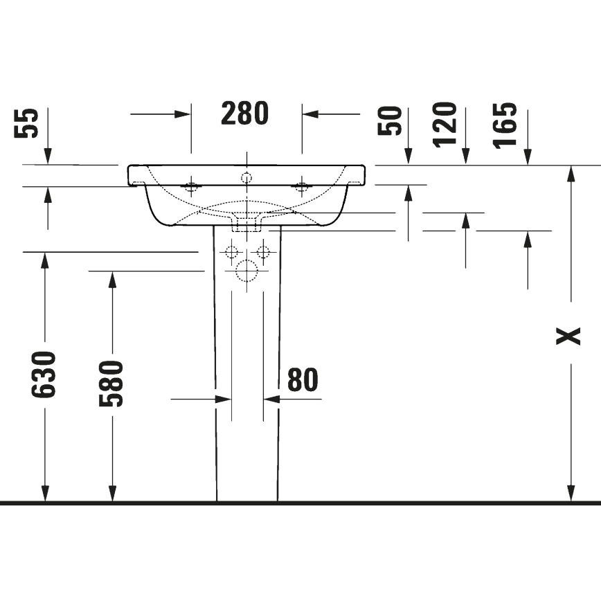 Duravit 23996000002 - Подвесна мивка D-CODE 60x48 cm керамика/бял гланц