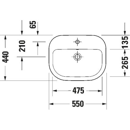 Duravit 24025500002 - Стенна мивка D-CODE 55x44 cm керамика/бял гланц