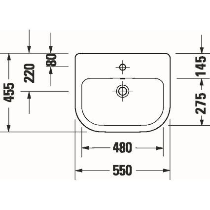 Duravit 24035500002 - Вграден умивалник D-CODE 55x45,5 см керамика/лъскаво бяло