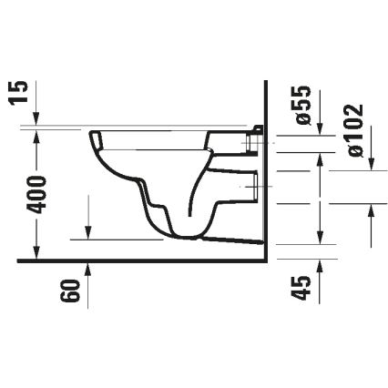 Duravit 25350900002 - Подвесна тоалетна чиния D-CODE, керамика/бял гланц