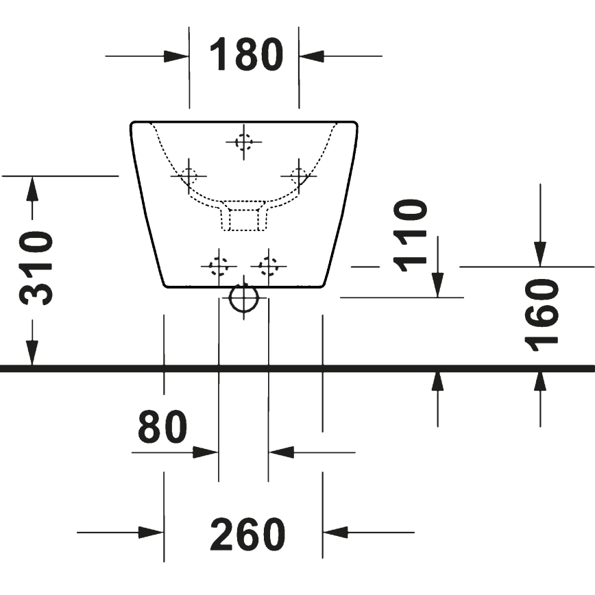 Duravit 27271500002 - Стенно биде D-CODE керамика/бял гланц