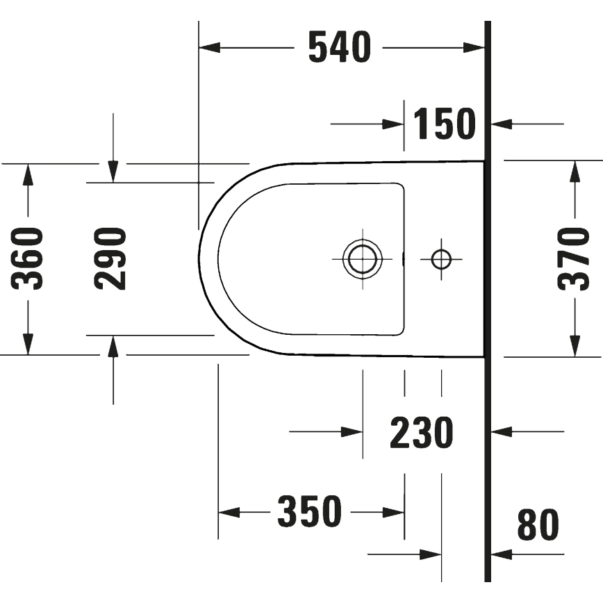 Duravit 27271500002 - Стенно биде D-CODE керамика/бял гланц