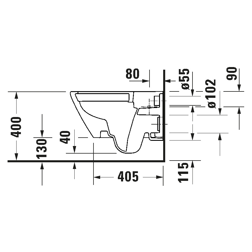 Duravit 29030900212 - Висяща безободкова WC чиния D-CODE керамика/лъскаво бяло