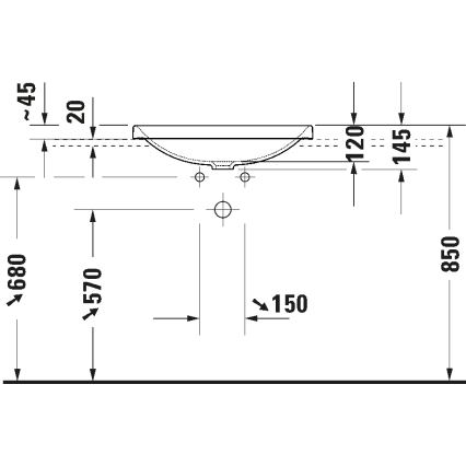 Duravit 358600079 - Вграден умивалник D-NEO 60x44 cm керамика/бял гланц