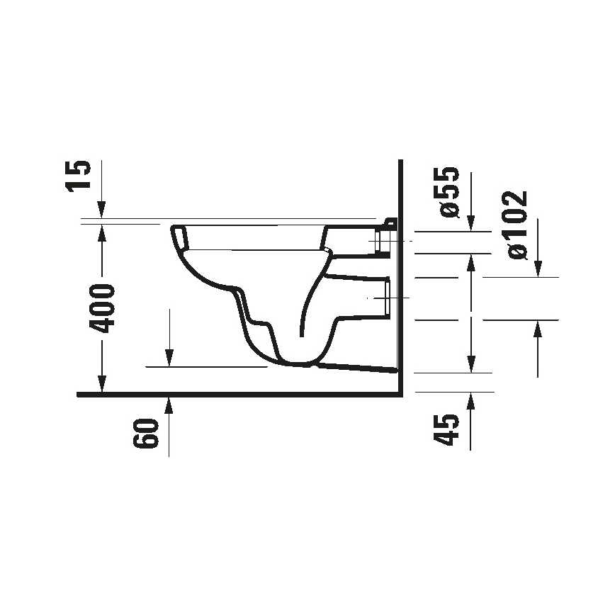 Duravit 45351900A1 - Конзолна тоалетна чиния D-CODE с капак, керамика/бял гланц
