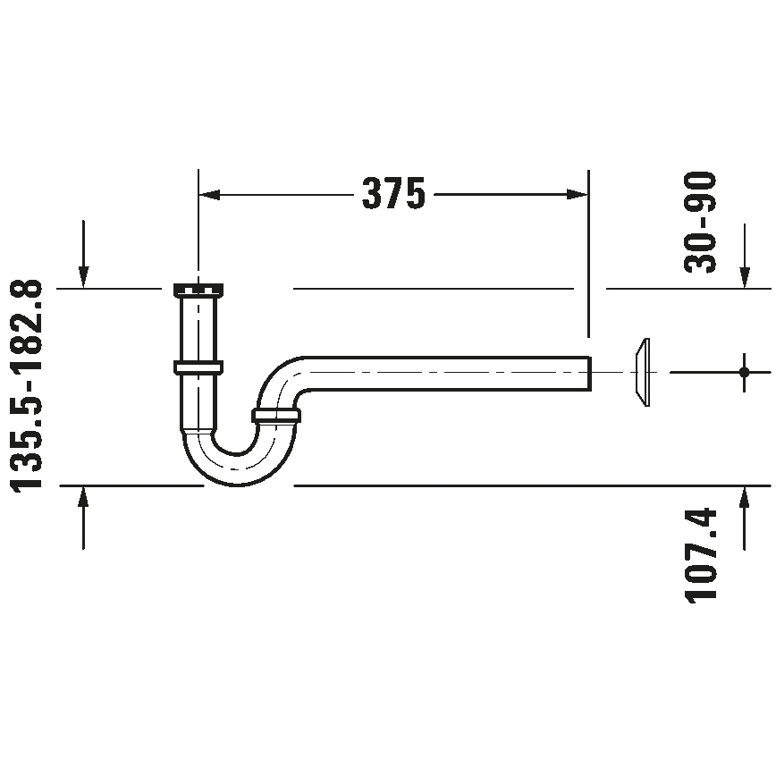Duravit 50260000 - Сифон за умивалник UNIVERSAL лъскав хром