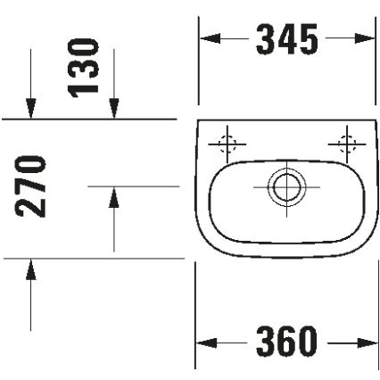 Duravit 7053600082 - Висяща мивка D-CODE 36x27 см керамика/бял гланц
