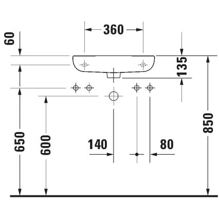 Duravit 7065000092 - Конзолна мивка D-CODE 50x22 cm, керамика, бял гланц